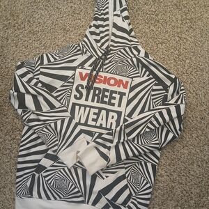 Vision Street Wear Black & White Graphic Hoodie
